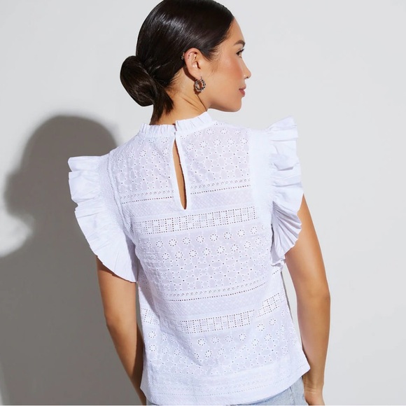 English Factory eyelet white blouse, Large, NWT - Picture 2 of 2